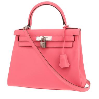 Bolso Hermès Kelly de 28 cm en piel Evercolor rosa Azalée