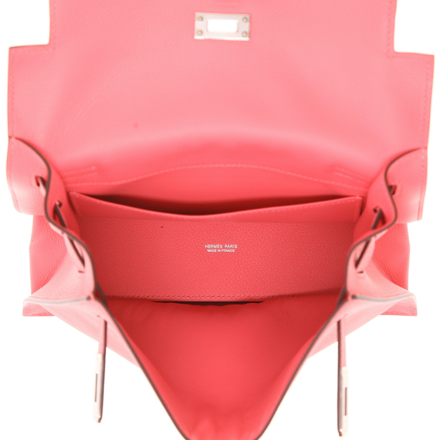 Bolso Hermès Kelly Danse de piel Evercolor rosa Azalée - Detail D3