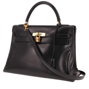 Hermès Kelly 32 cm handbag in black box leather
