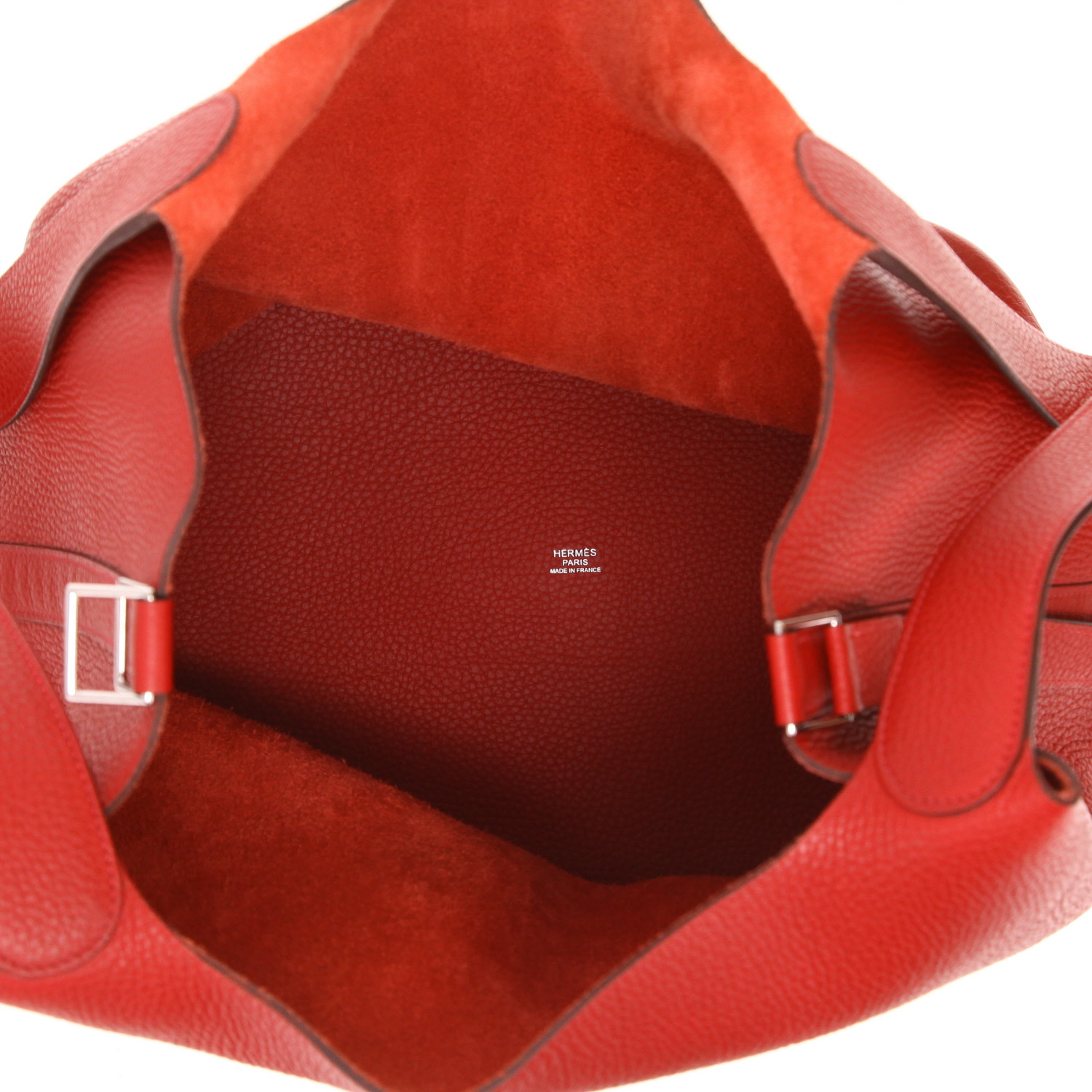 Sac à main Hermès  Picotin 31 cm en cuir togo rouge - Detail D4