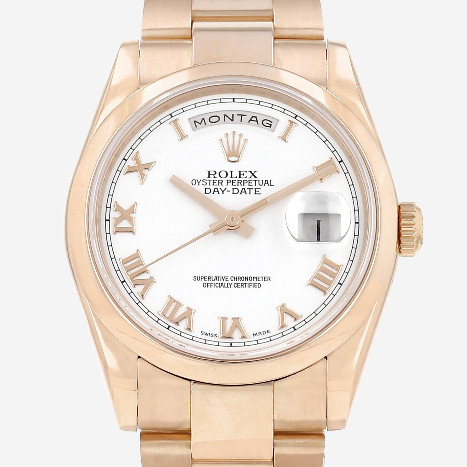 Rolex Day-Date watch in rose gold, Ref: Rolex - 118205 Circa 2002