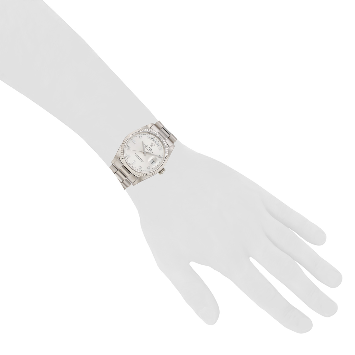 Montre Rolex Day-Date en or blanc Ref: Rolex - 18239  Vers 1995 - Detail D1