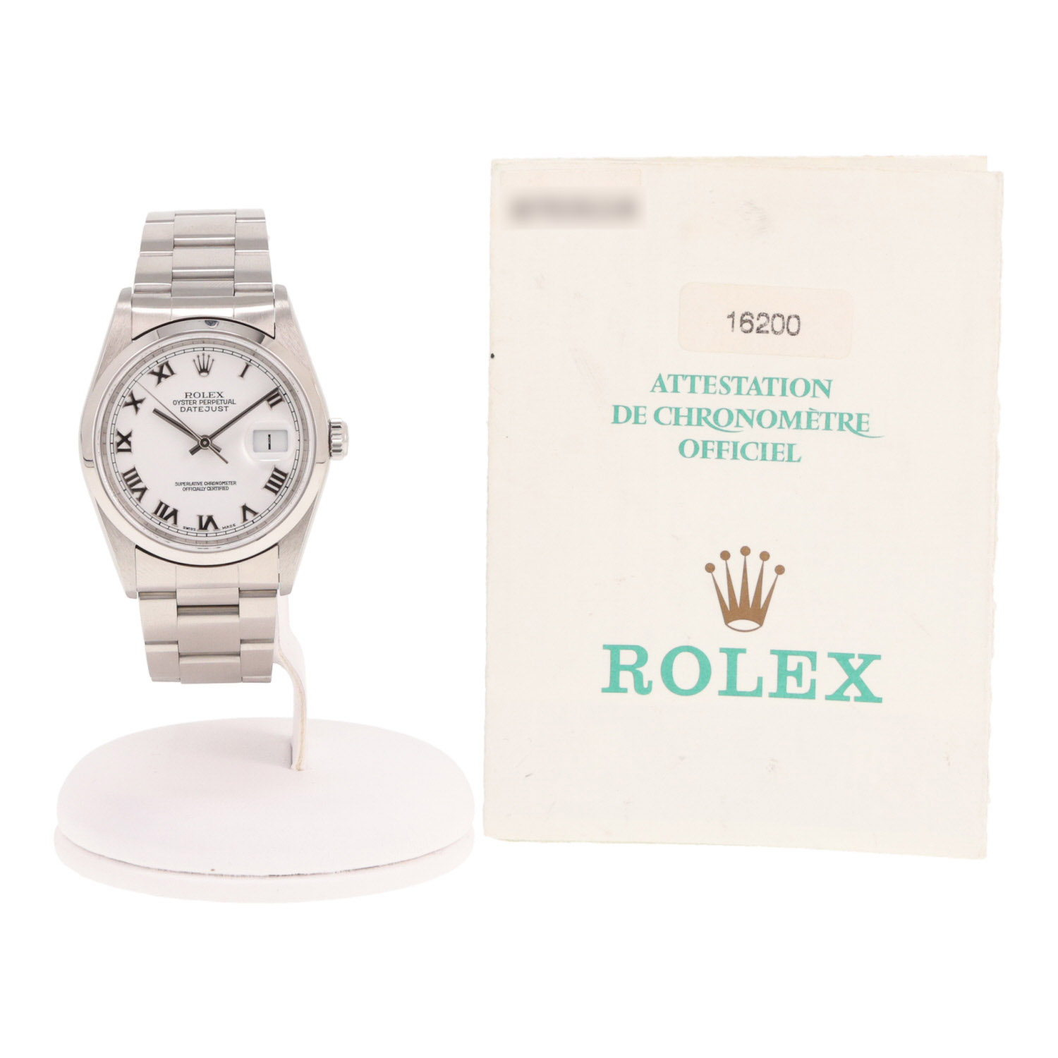 Rolex Datejust steel watch, Ref: Rolex - 16200  Circa 2001