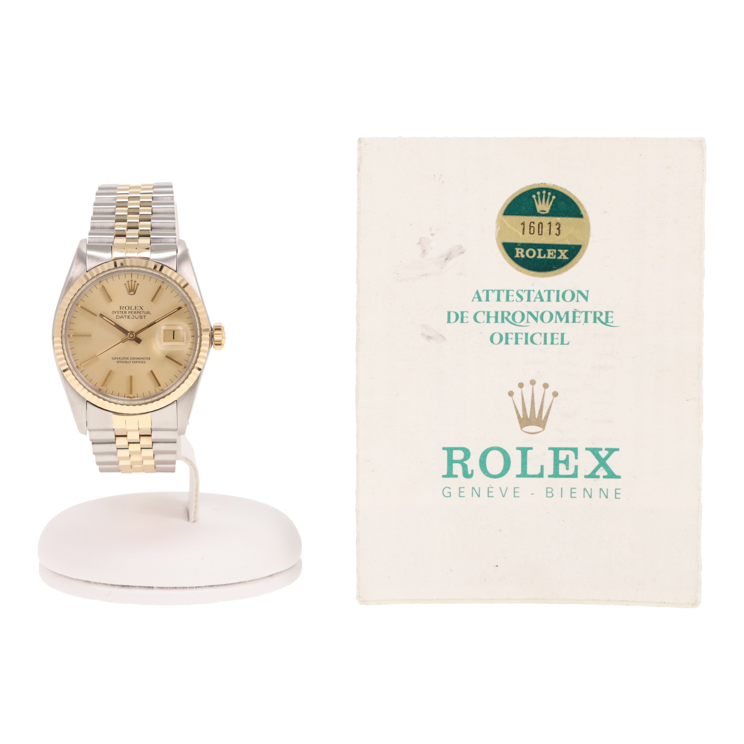Orologio Rolex Datejust in oro e acciaio, rif.: Rolex - 16013, intorno al 1980