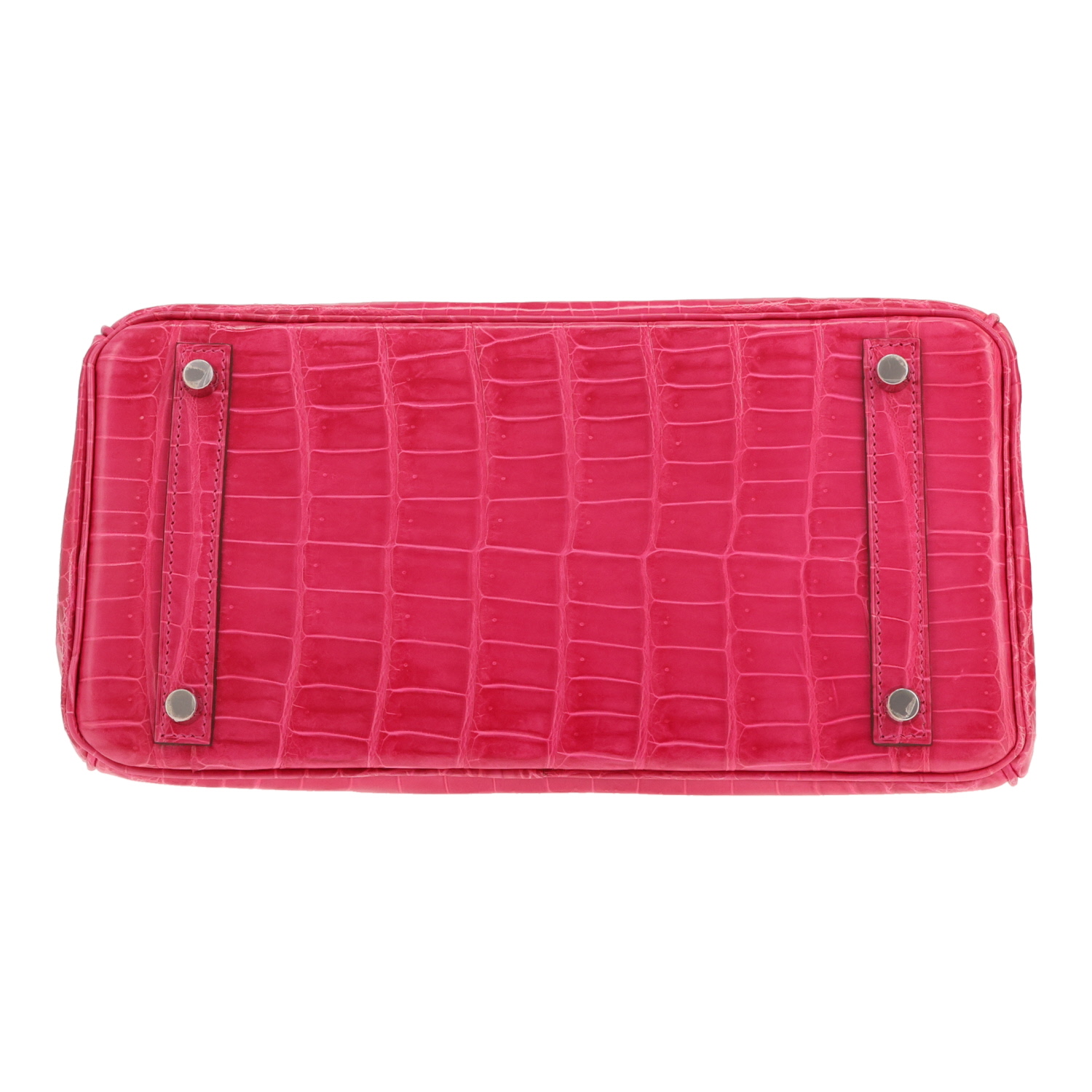 Hermès Birkin 30 cm handbag in Rose Tyrien Niloticus crocodile leather - Detail D1