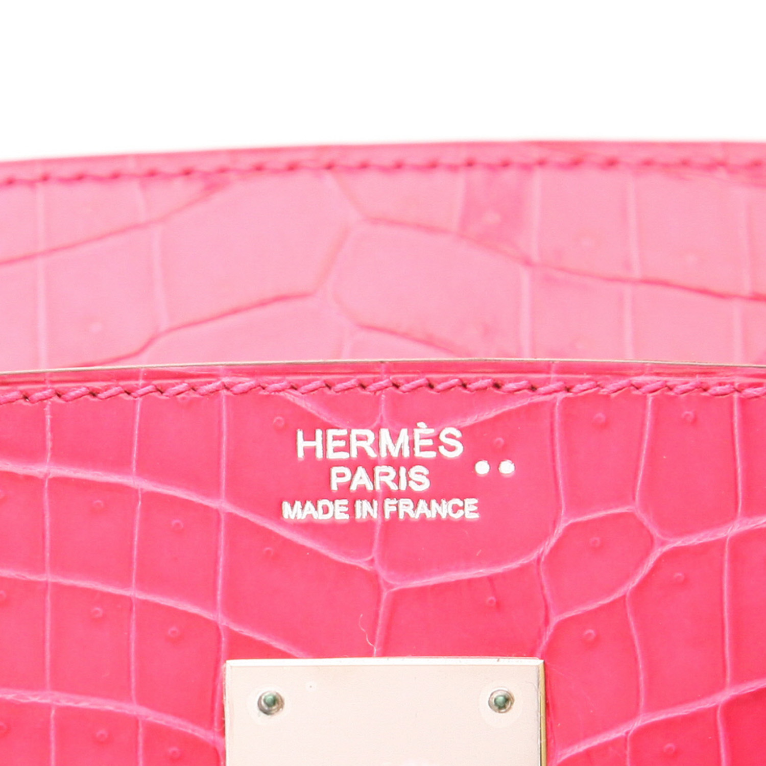 Bolso Hermès Birkin de 30 cm de cocodrilo nilótico en color Rose Tyrien - Detail D2