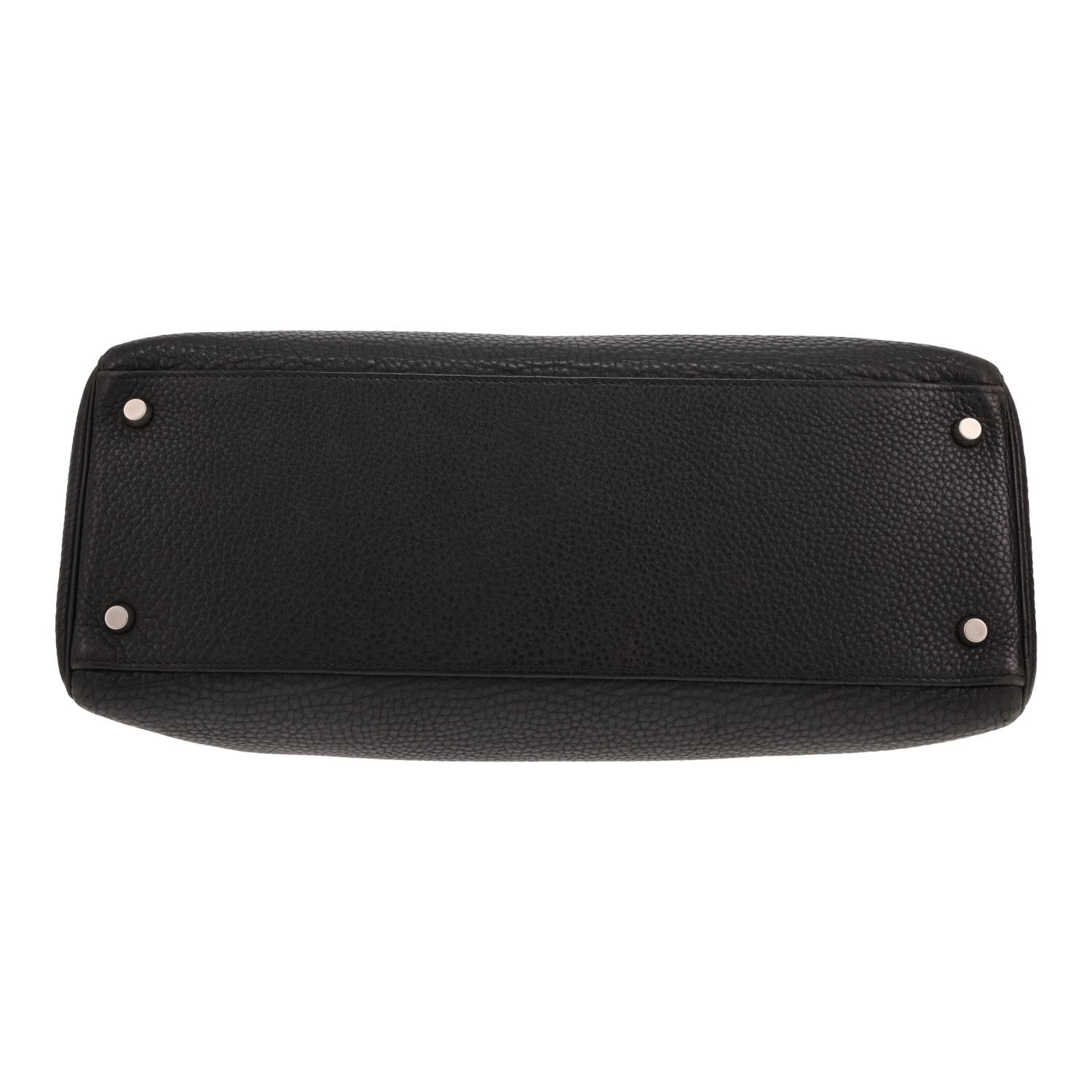 Sac à main Hermès  Kelly 35 cm en cuir taurillon clémence noir - Detail D1