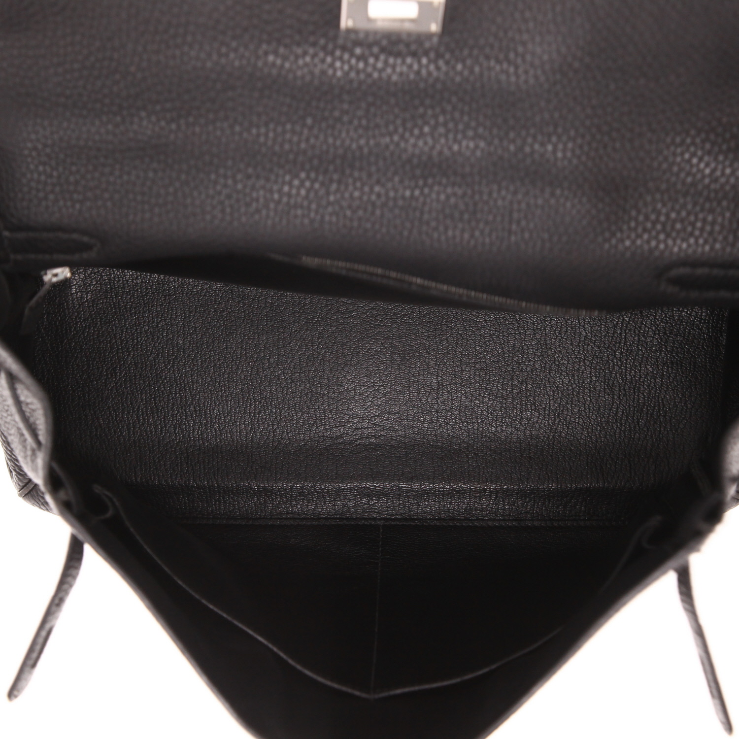 Sac à main Hermès  Kelly 35 cm en cuir taurillon clémence noir - Detail D3