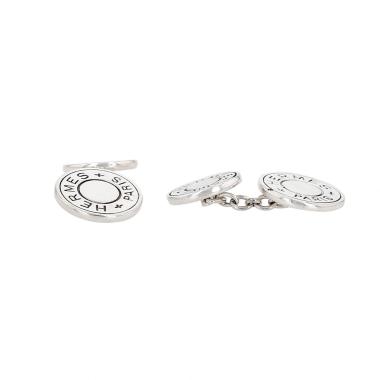 Par de gemelos de Hermès de plata