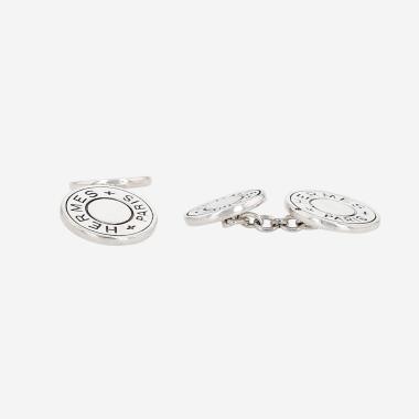 A pair of Hermès cufflinks in silver