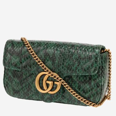 Gucci GG Marmont mini shoulder bag in green python