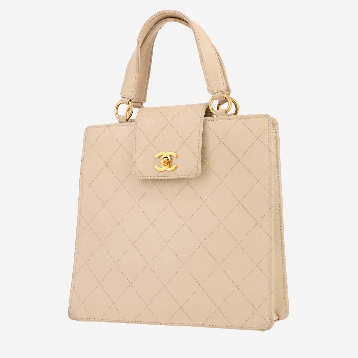 Borsa Chanel vintage in pelle trapuntata beige