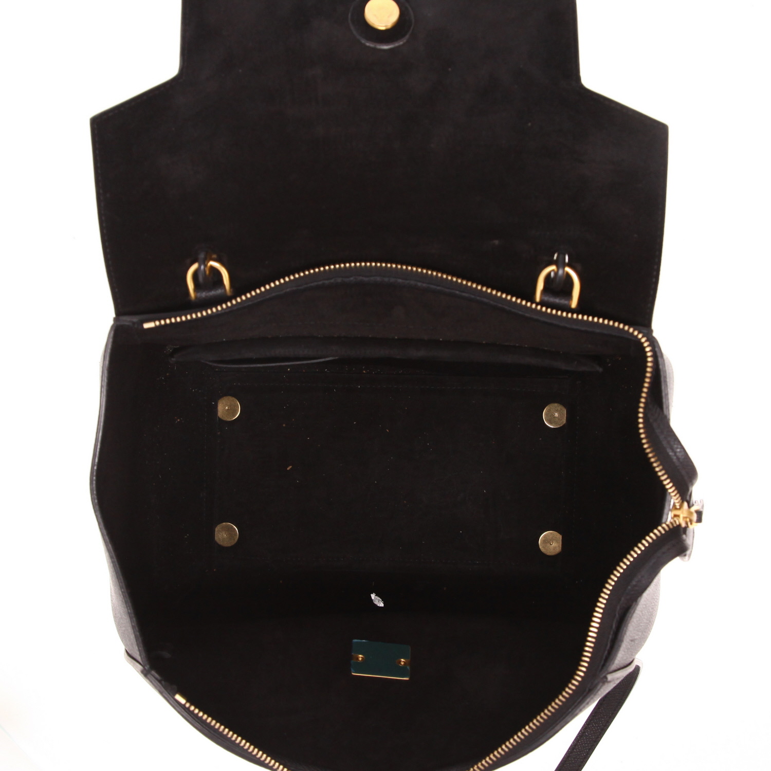 Borsa Celine Belt Mini in pelle martellata nera - Detail D3