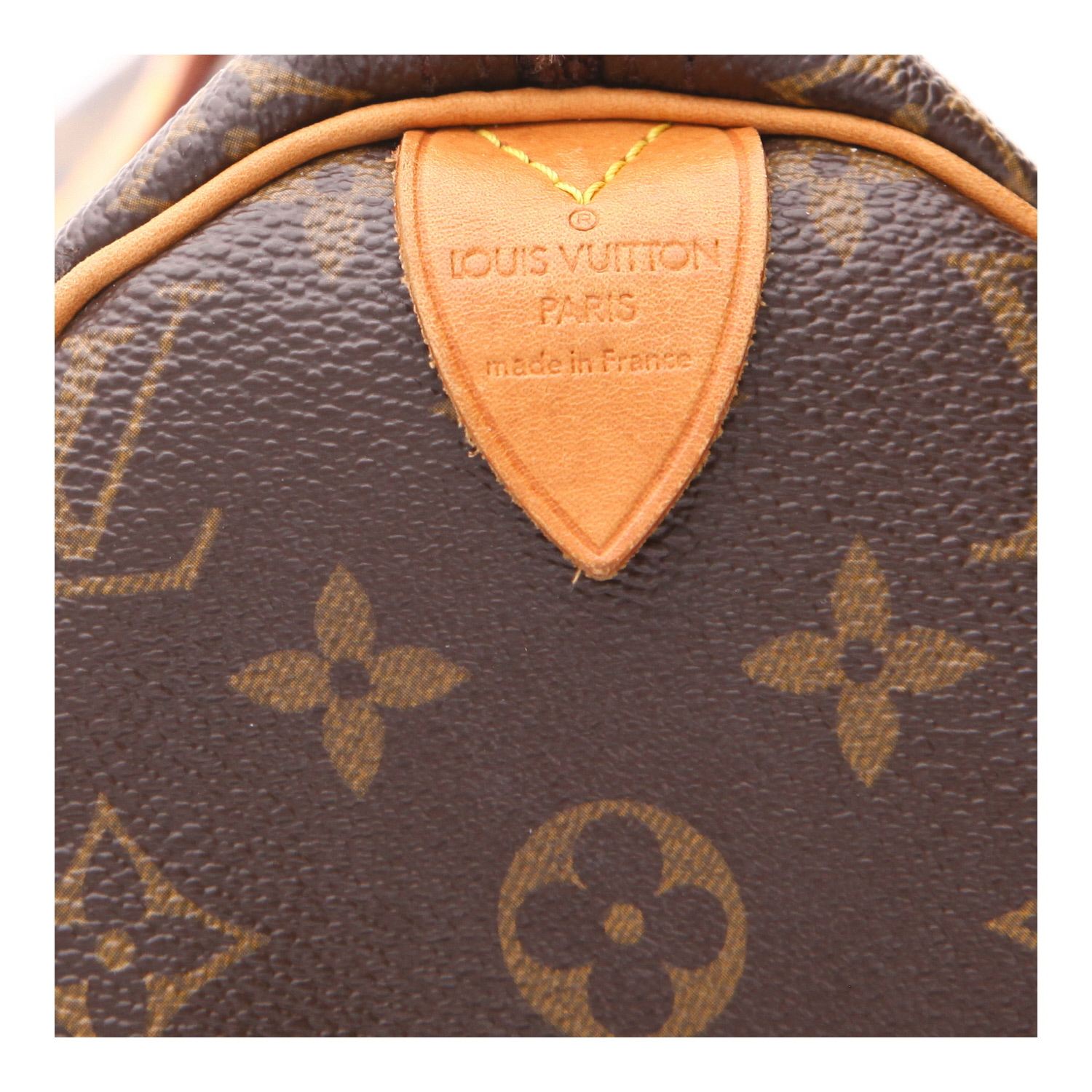 Borsa Louis Vuitton Speedy 40 in tela Monogram rivestita e pelle naturale - Detail D2