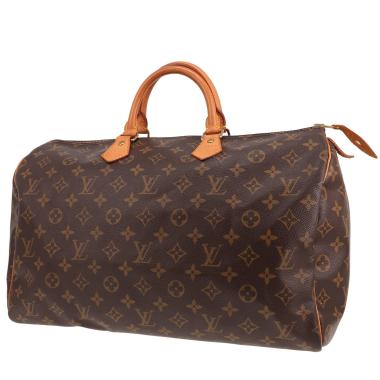 Borsa Louis Vuitton Speedy 40 in tela Monogram rivestita e pelle naturale