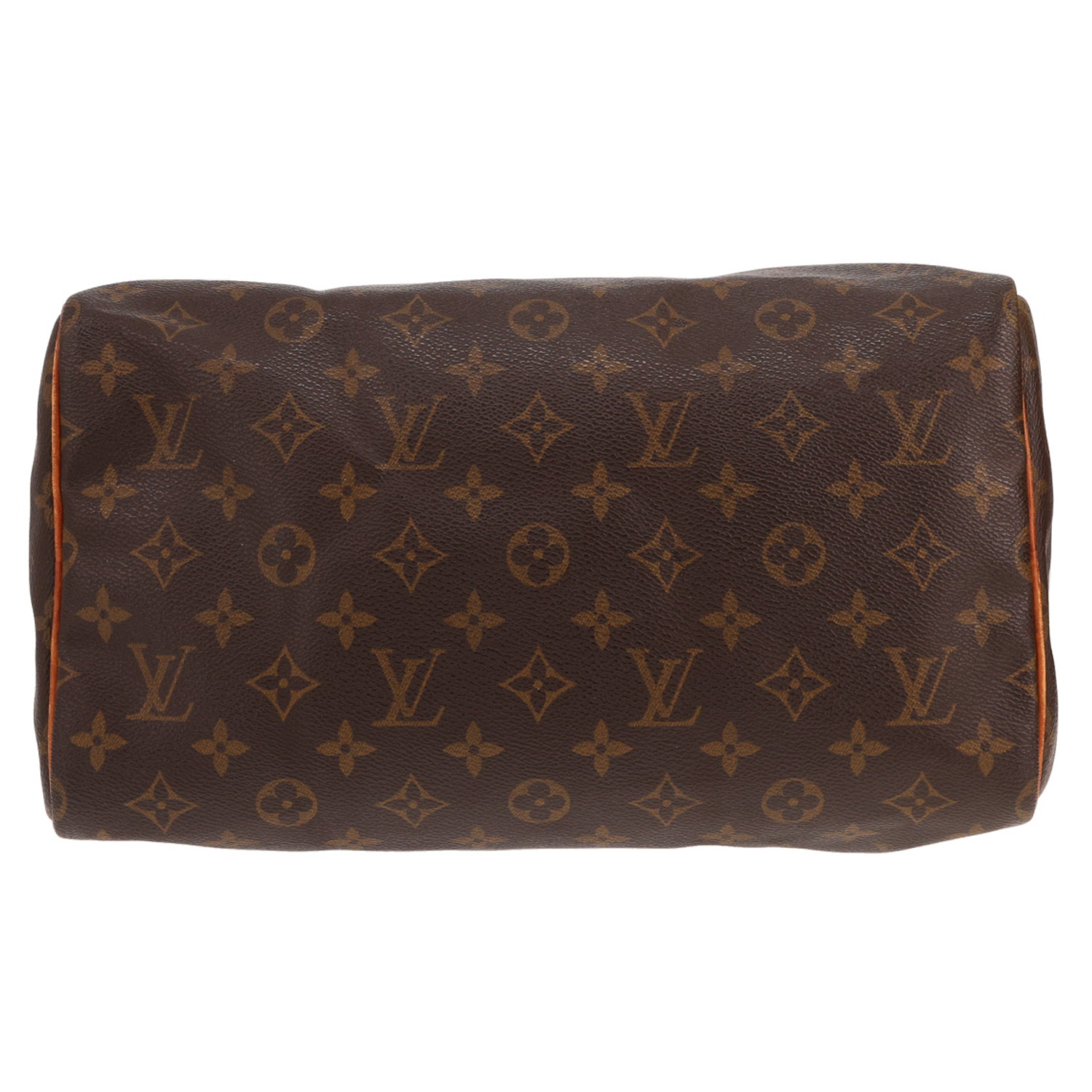 Sac à main Louis Vuitton  Speedy 30 en toile monogram marron et cuir naturel - Detail D1