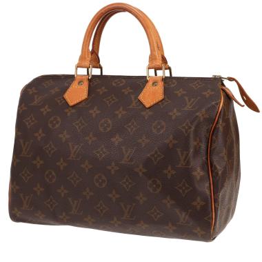 Louis Vuitton Speedy 30 handbag in brown Monogram canvas and natural leather