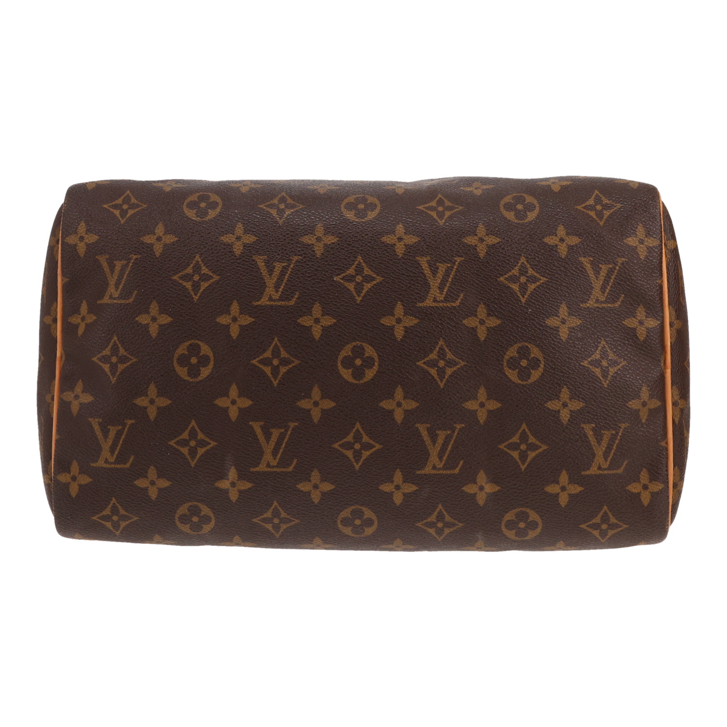 Sac à main Louis Vuitton  Speedy 30 en toile monogram marron et cuir naturel - Detail D1