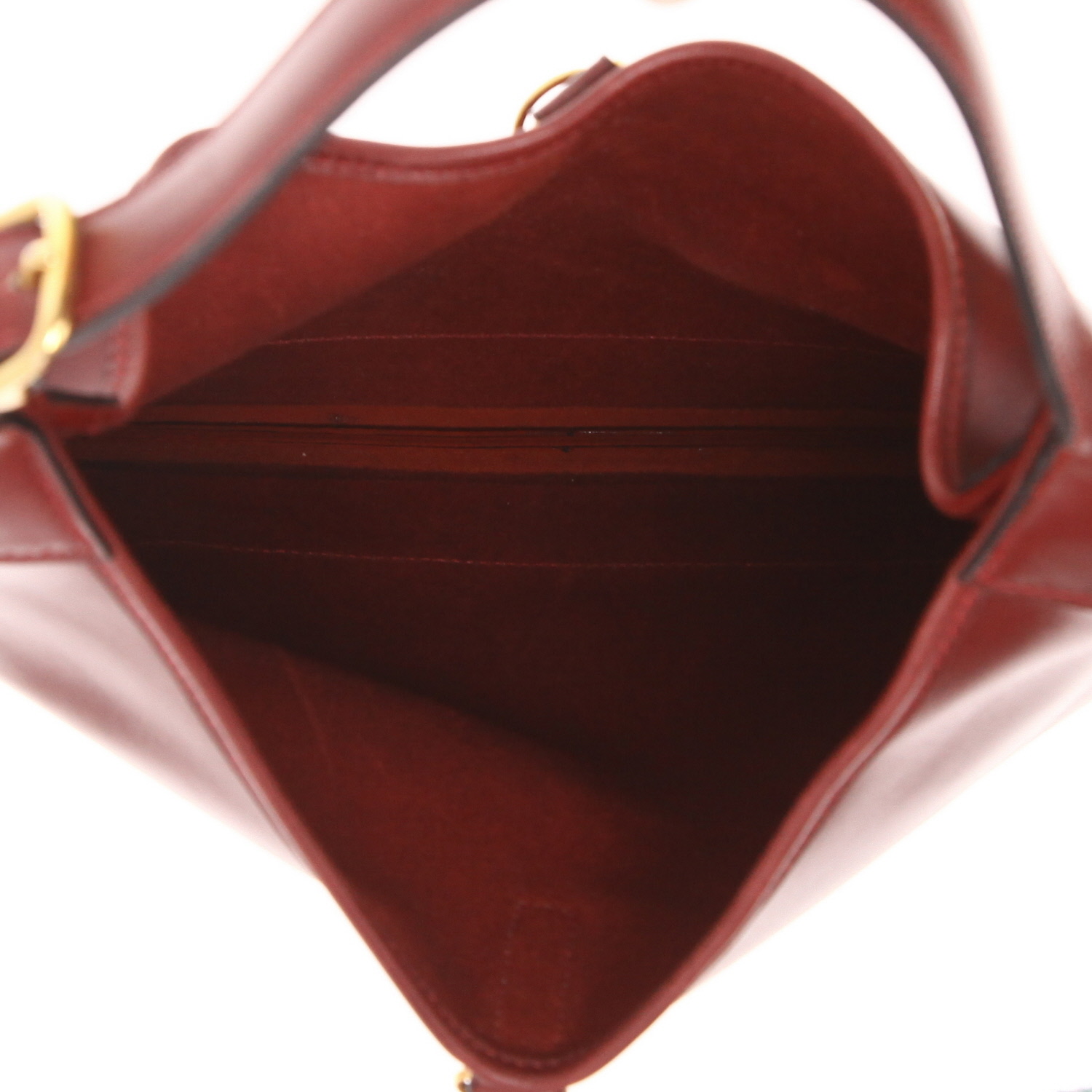 Bolso de Hermès para llevar al hombro o en la mano, con ribete de piel roja tipo «box» H - Detail D3