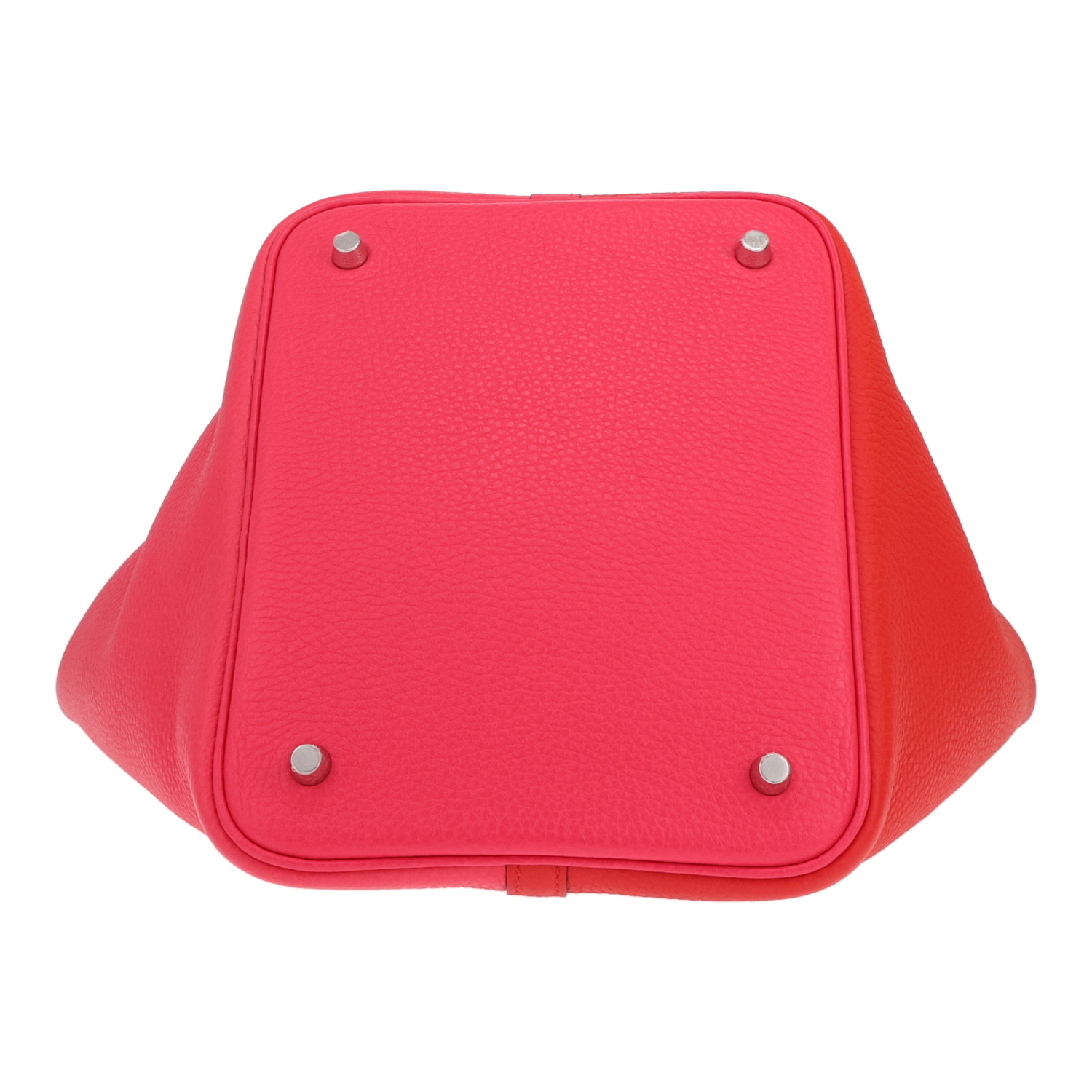 Hermès Picotin 22 cm handbag in ‘Casaque’ calfskin in ‘Rose Extrême’ and ‘Rouge de Coeur’ - Detail D1