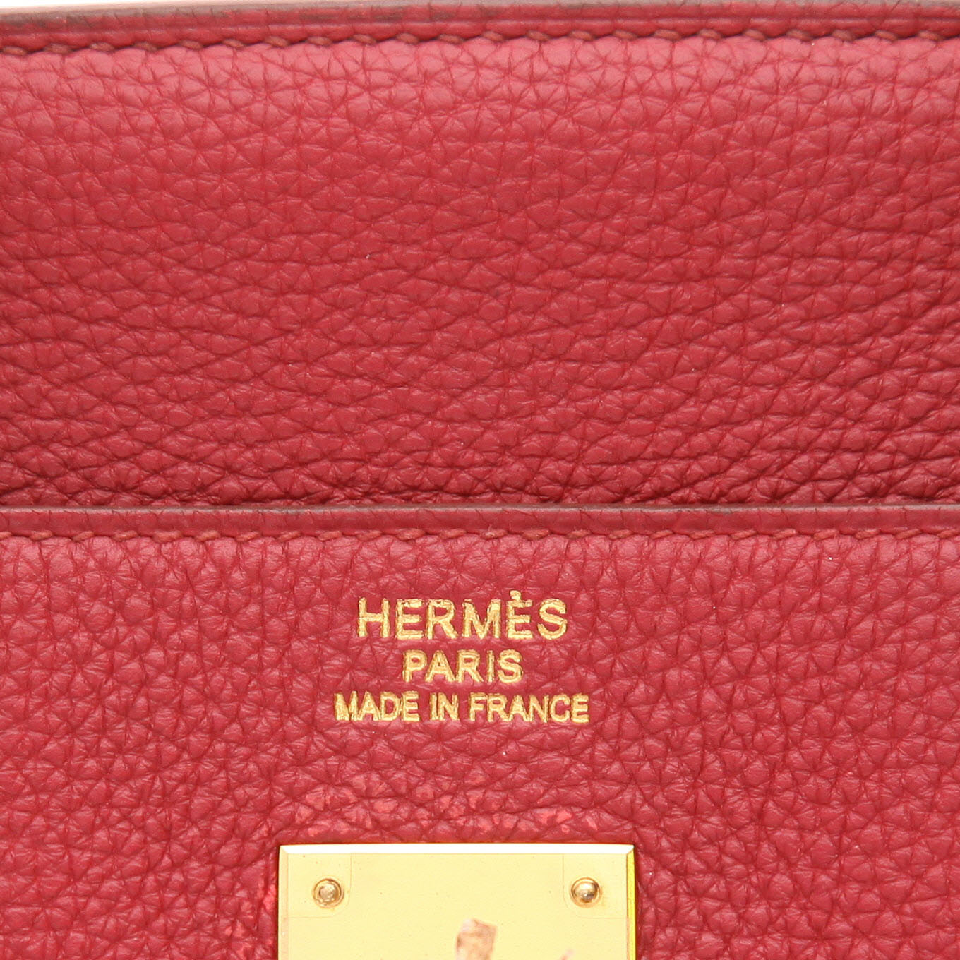 Hermès Birkin 40 cm handbag in Togo leather, Rosewood colour - Detail D2