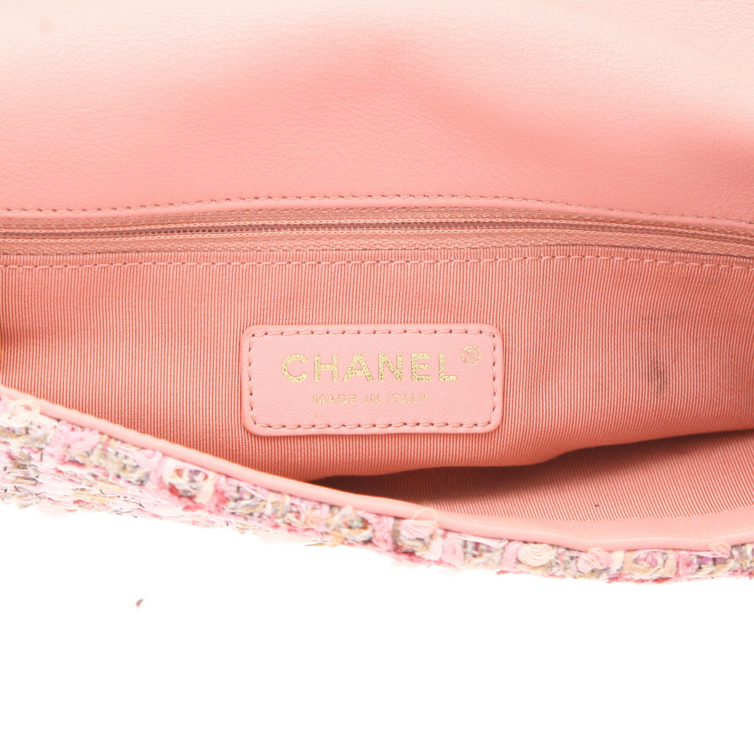 Sac à main Chanel  Timeless en tweed rose - Detail D2