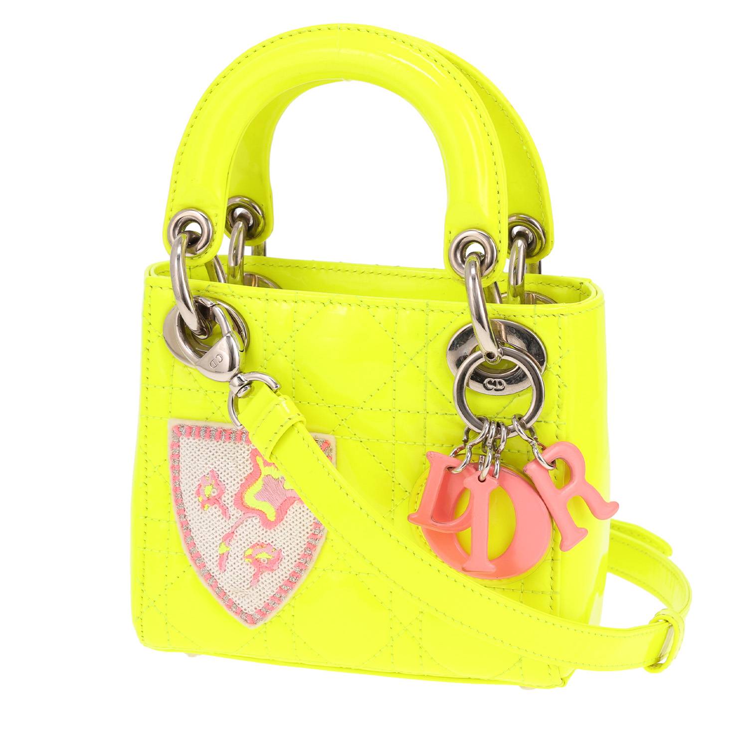 Sac Dior Lady Dior Super Mini Cannage Jaune Occasion Sac Dior Lady Dior Super Mini Cannage Jaune Occasion
