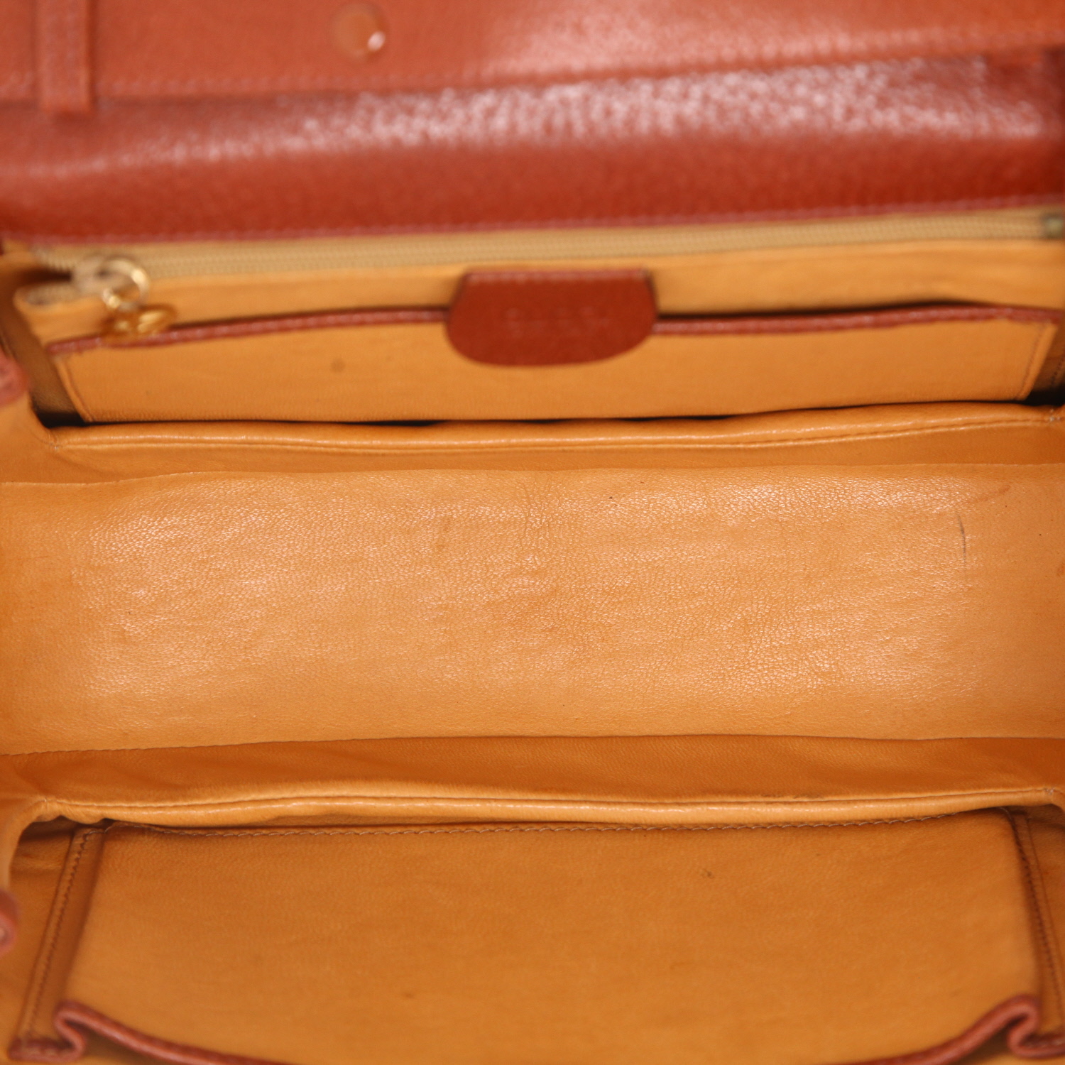 Sac à main Gucci  Bamboo en cuir grainé marron et bambou - Detail D3