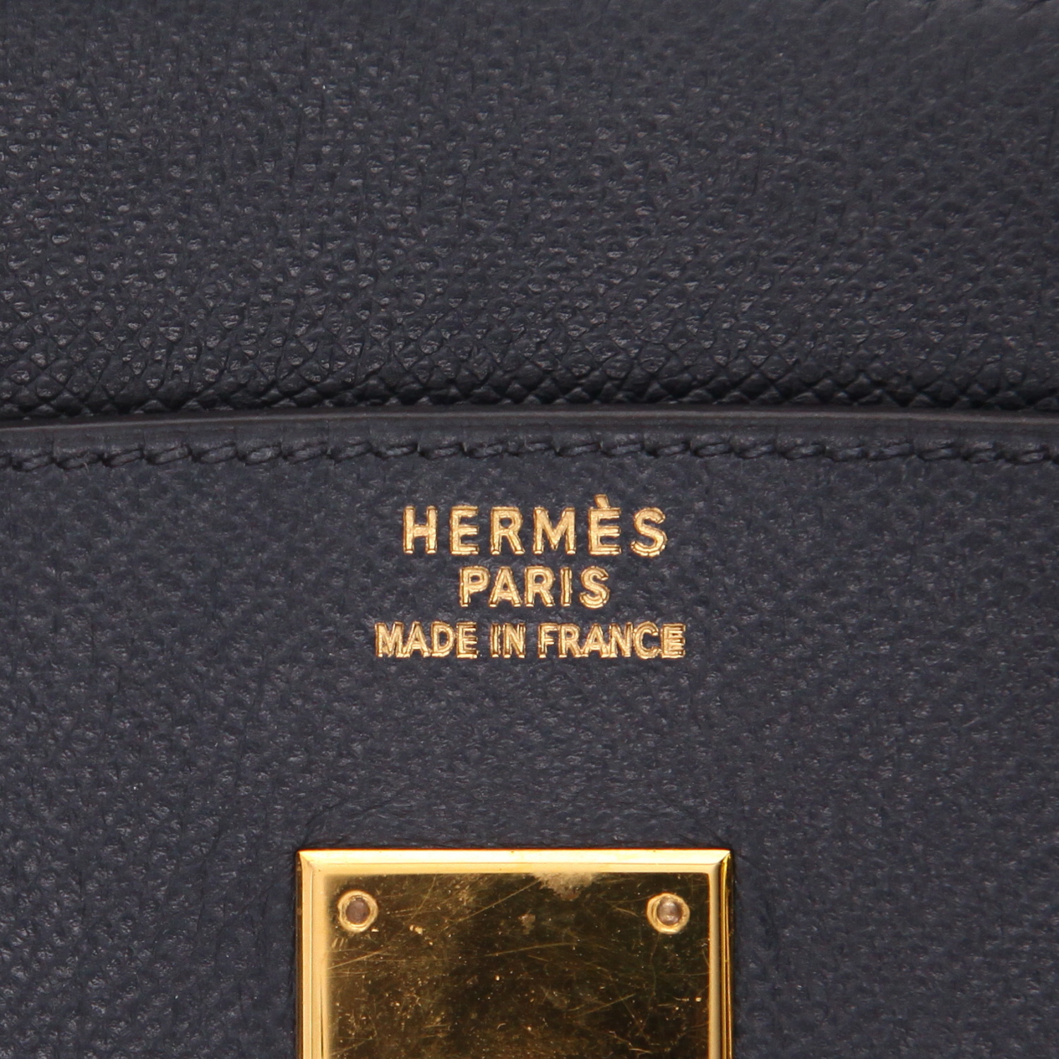 Bolso Hermès Birkin de 40 cm, de piel Courchevel azul - Detail D2