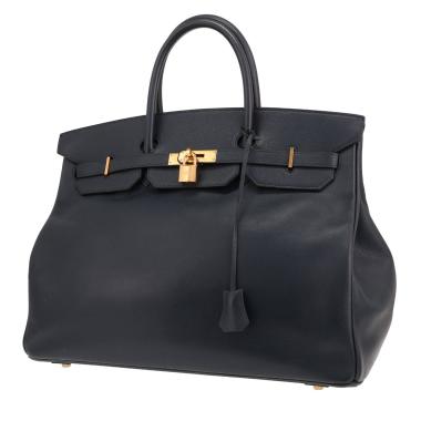 Sac à main Hermès  Birkin 40 cm en cuir Courchevel bleu