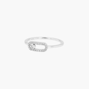 Bague Messika Move Uno petit modèle en or blanc et diamants