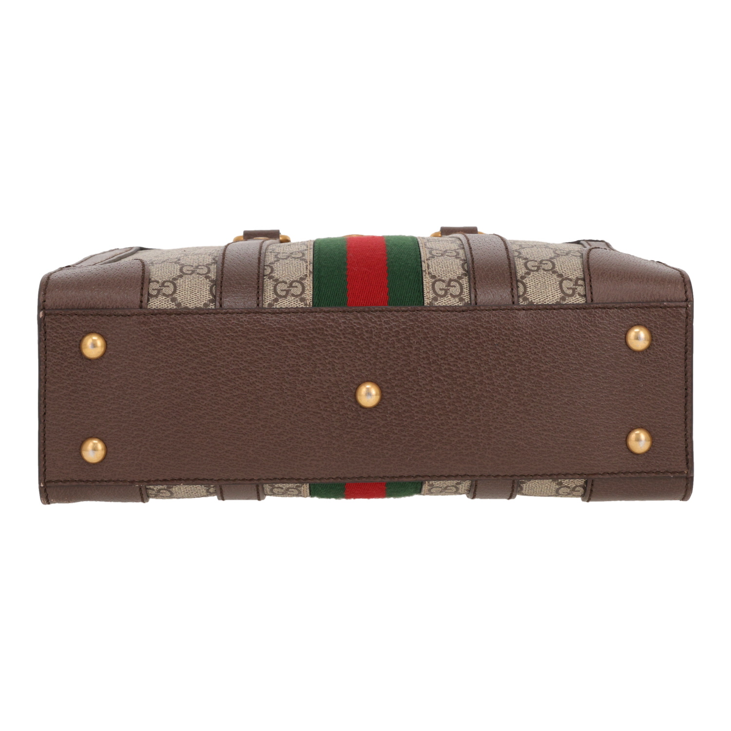 Bolso de mano Gucci Ophidia de lona GG Supreme beige y piel marrón - Detail D1