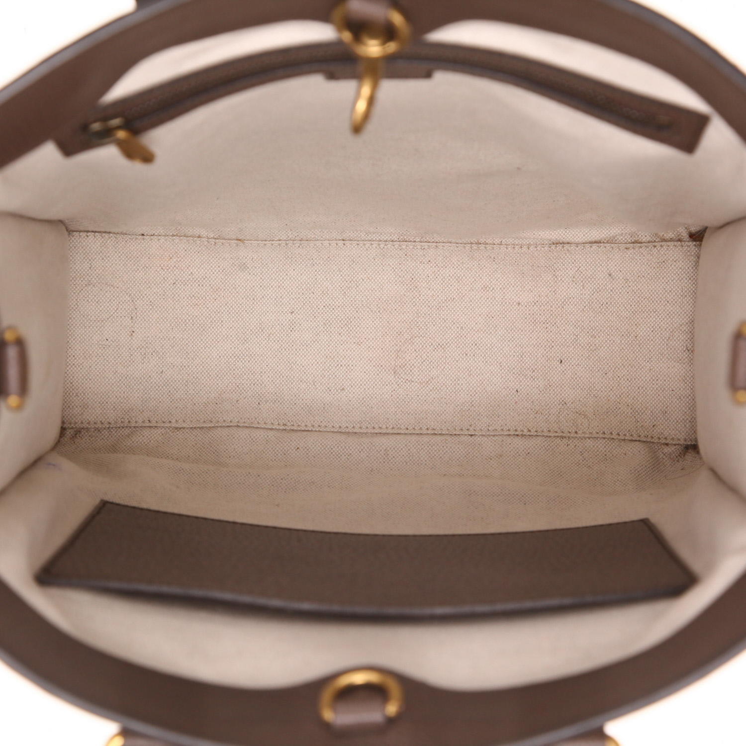 Gucci Ophidia tote bag in beige GG Supreme canvas and brown leather - Detail D3