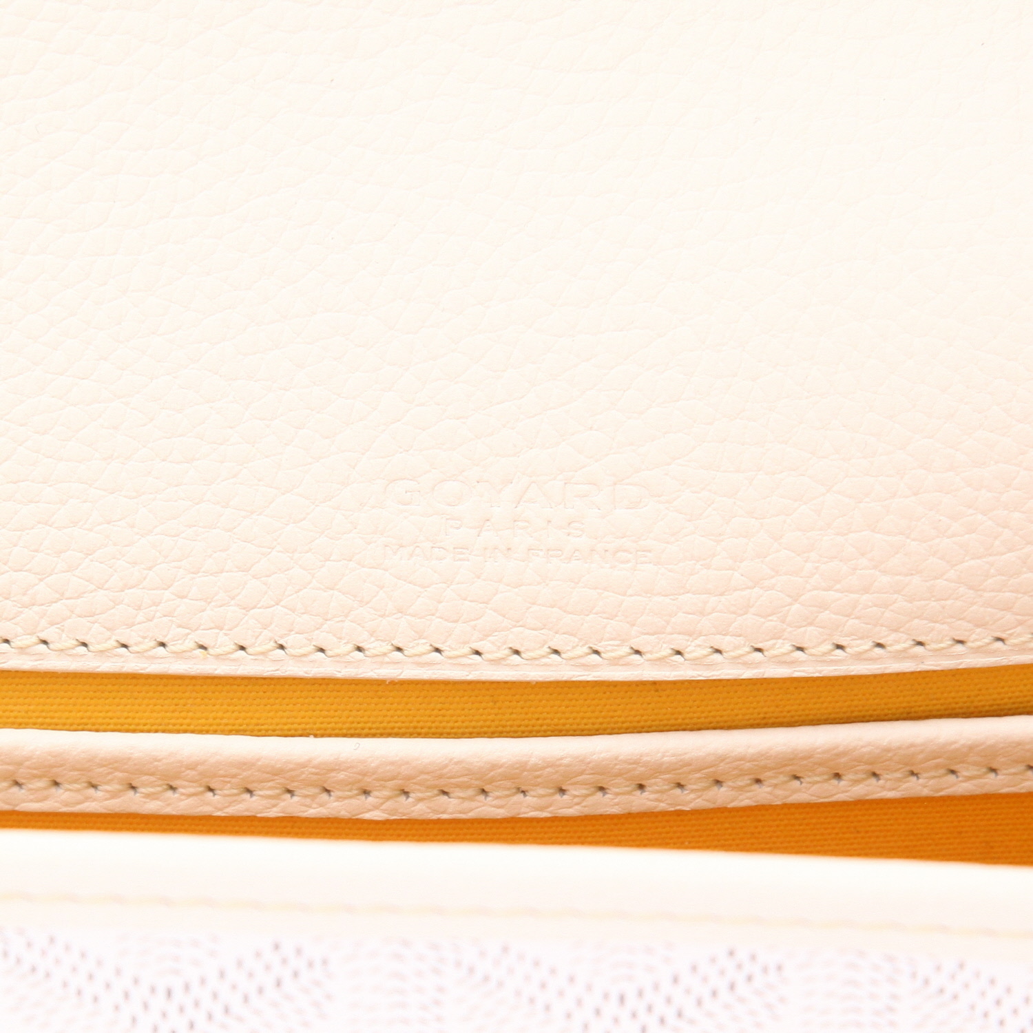 Borsa a tracolla Goyard Belvedère in tela Goyardine bianca e pelle bianca - Detail D2