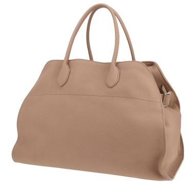 Bolso de mano The Row Soft Margaux 15 de piel granulada beige