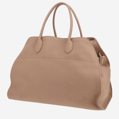 Bolso The Row Soft Margaux 15 de piel granulada beige