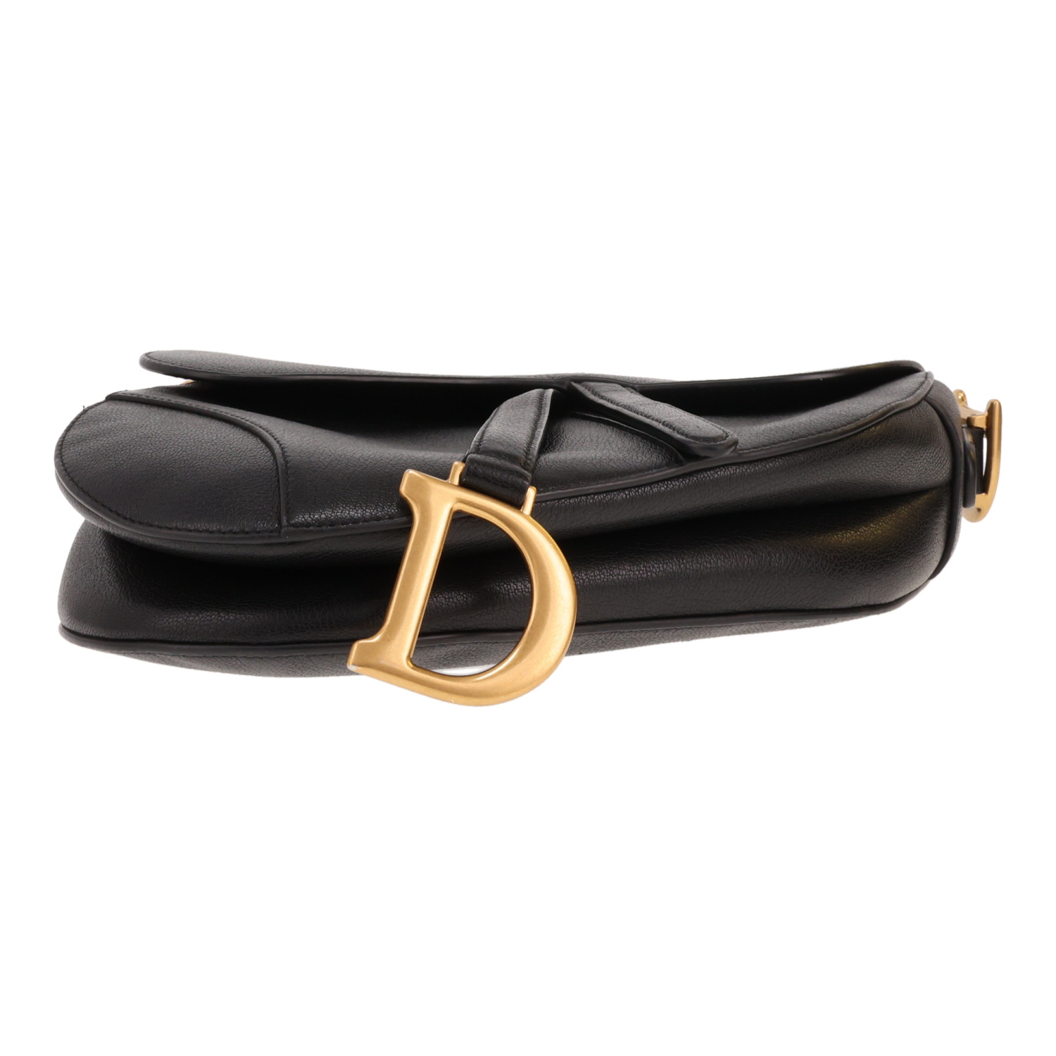 Dior Saddle handbag in black grained leather - Detail D1
