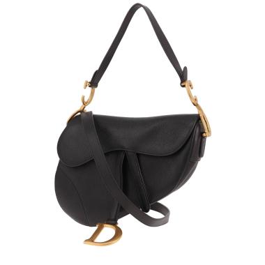 Borsa Dior Saddle in pelle martellata nera