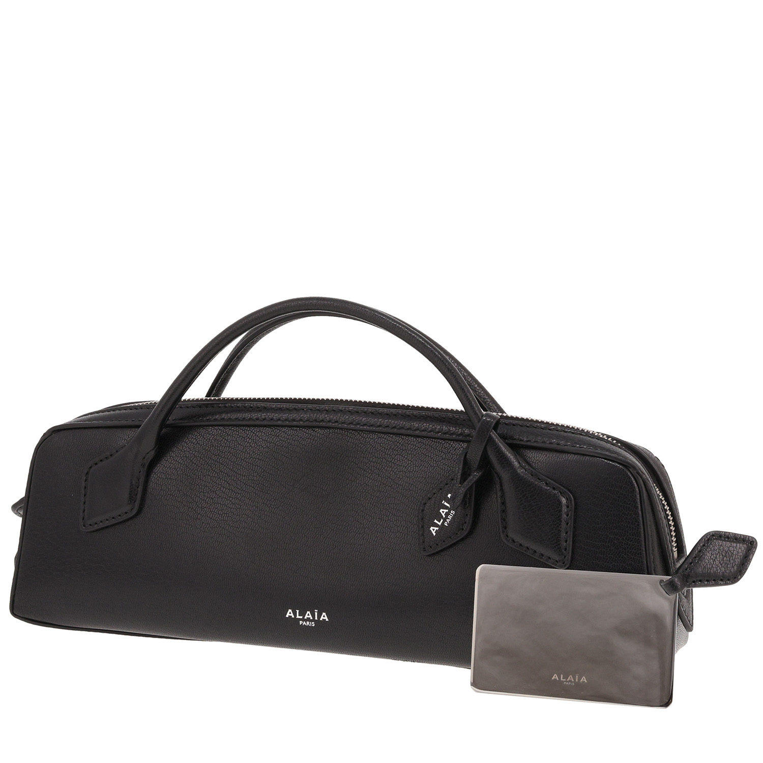 Pochette Alaïaquot;Le Teckel Clutch" in pelle noire - Detail D4