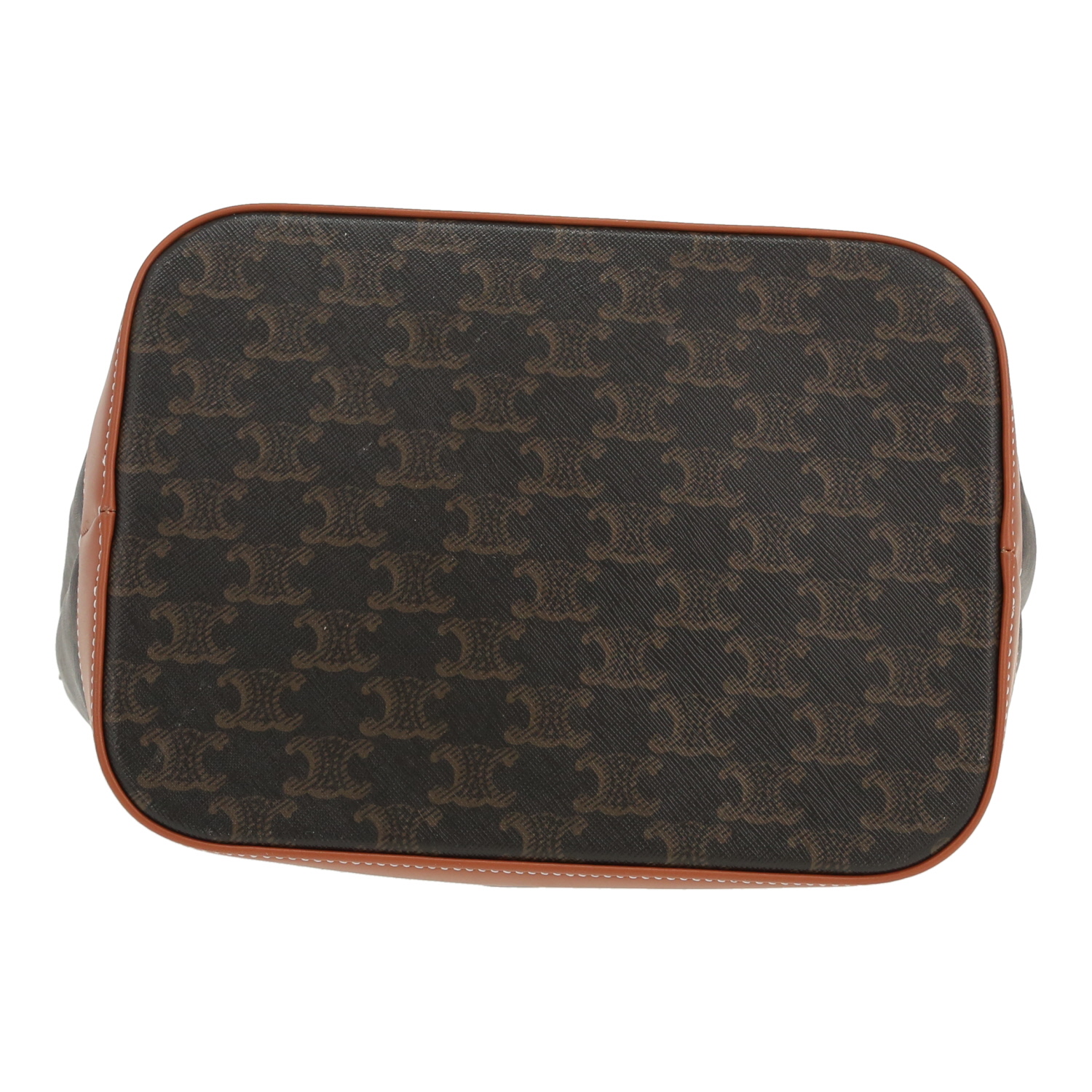 Celine  Seau medium model  shoulder bag  monogram canvas  and brown leather - Detail D1