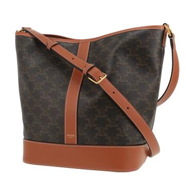 Celine  Seau medium model  shoulder bag  monogram canvas  and brown leather