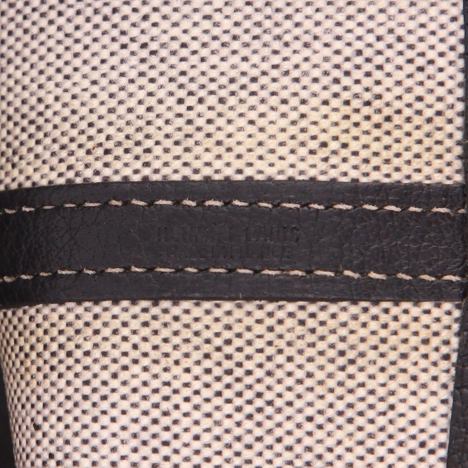 Hermès Garden Party handbag, 36 cm, in black leather and beige canvas - Detail D2