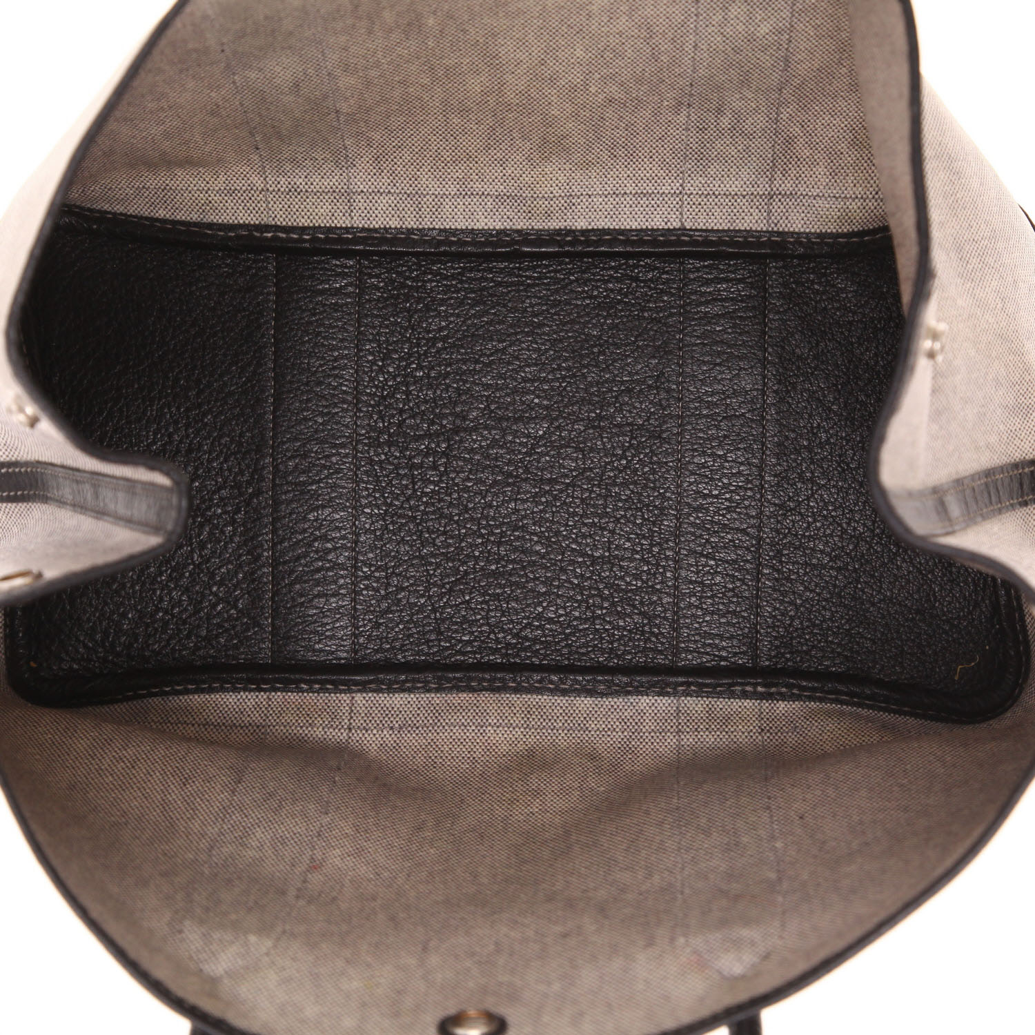 Bolso Hermès «Garden Party» de 36 cm, en piel negra y lona beige - Detail D4