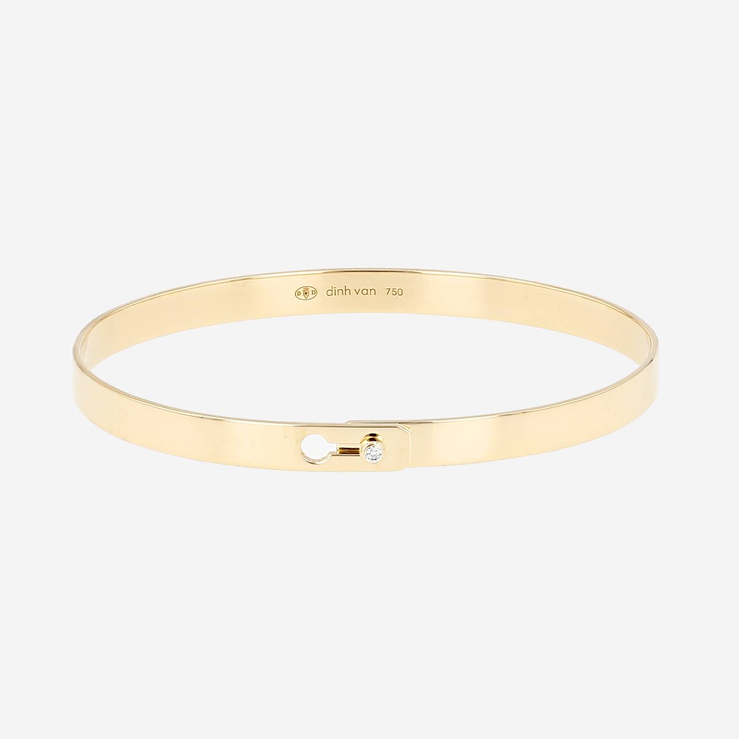 Pulsera tipo esclava con cierre de Dinh Van en oro amarillo y diamantes