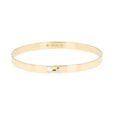 Dinh Van Yellow Gold and Diamond Clasp Bangle