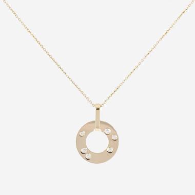 Pendentif Dinh Van Cible en or jaune et diamants