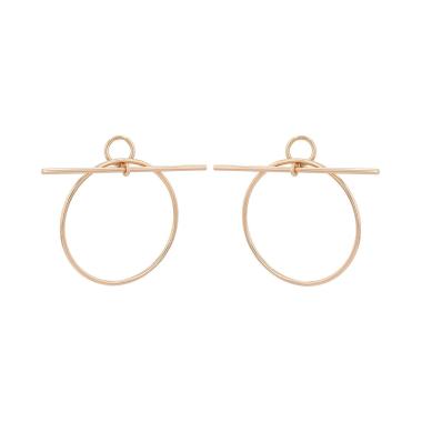 Pair of Hermès Loop large rose gold earrings