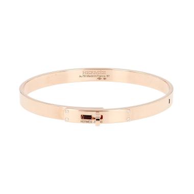 Bracciale rigido Hermès Kelly, modello piccolo, in oro rosa e diamanti