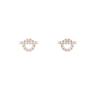Coppia di orecchini Hermès Finesse in oro rosa e diamanti