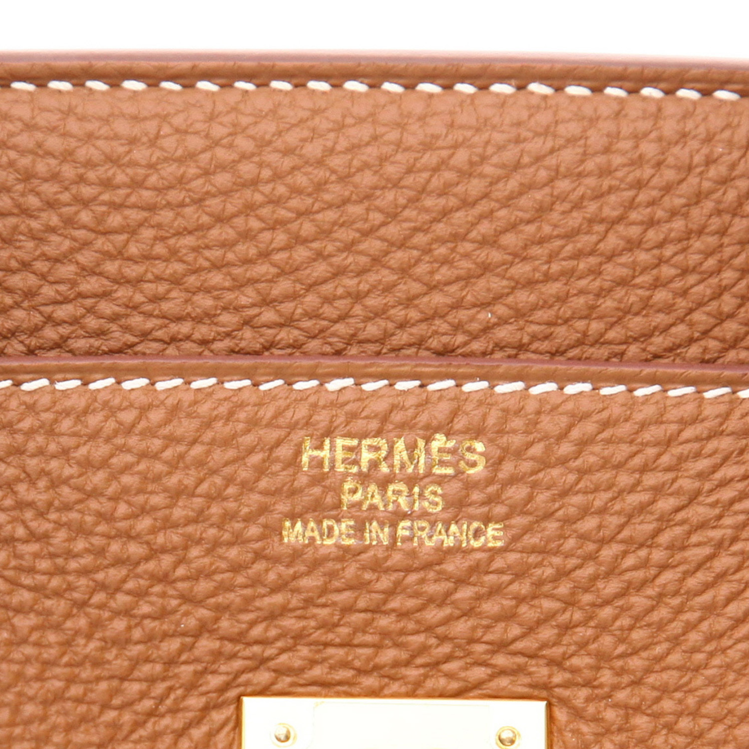 Bolso Hermès Birkin de 35 cm en piel Togo dorada - Detail D2